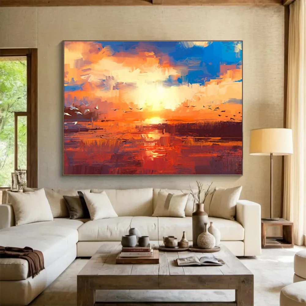Blue Original Bird Bold Abstract Canvas Wall Art A78WG